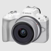 Canon EOS R50 Mirrorless Camera White + 18-45mm IS STM Lens Kit Essential Bundle
