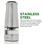 Ovente SPD121S 2-in-1 Electric Salt and Pepper Grinder - Silver