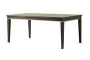 Mesa rectangular marrón en un fondo blanco.