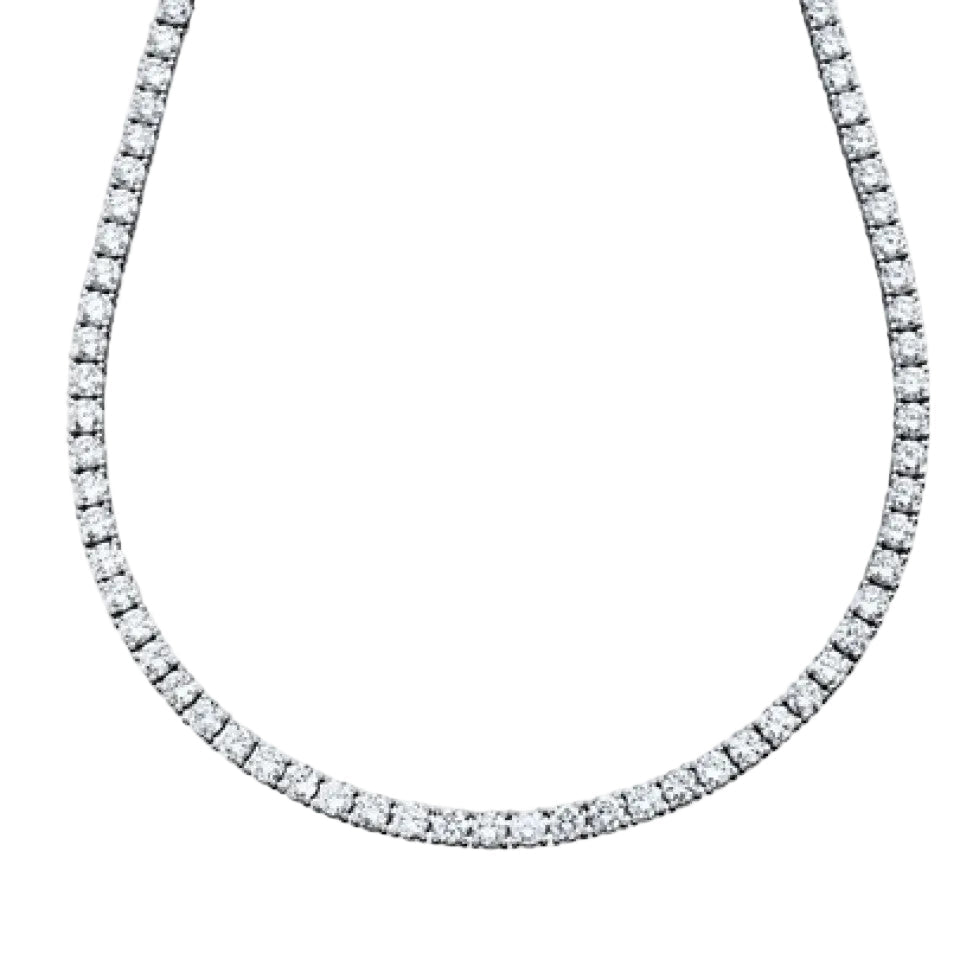 Crislu Women's 24 Carat Classic Tennis Necklace Brilliant Cubic Zirconia - Silver