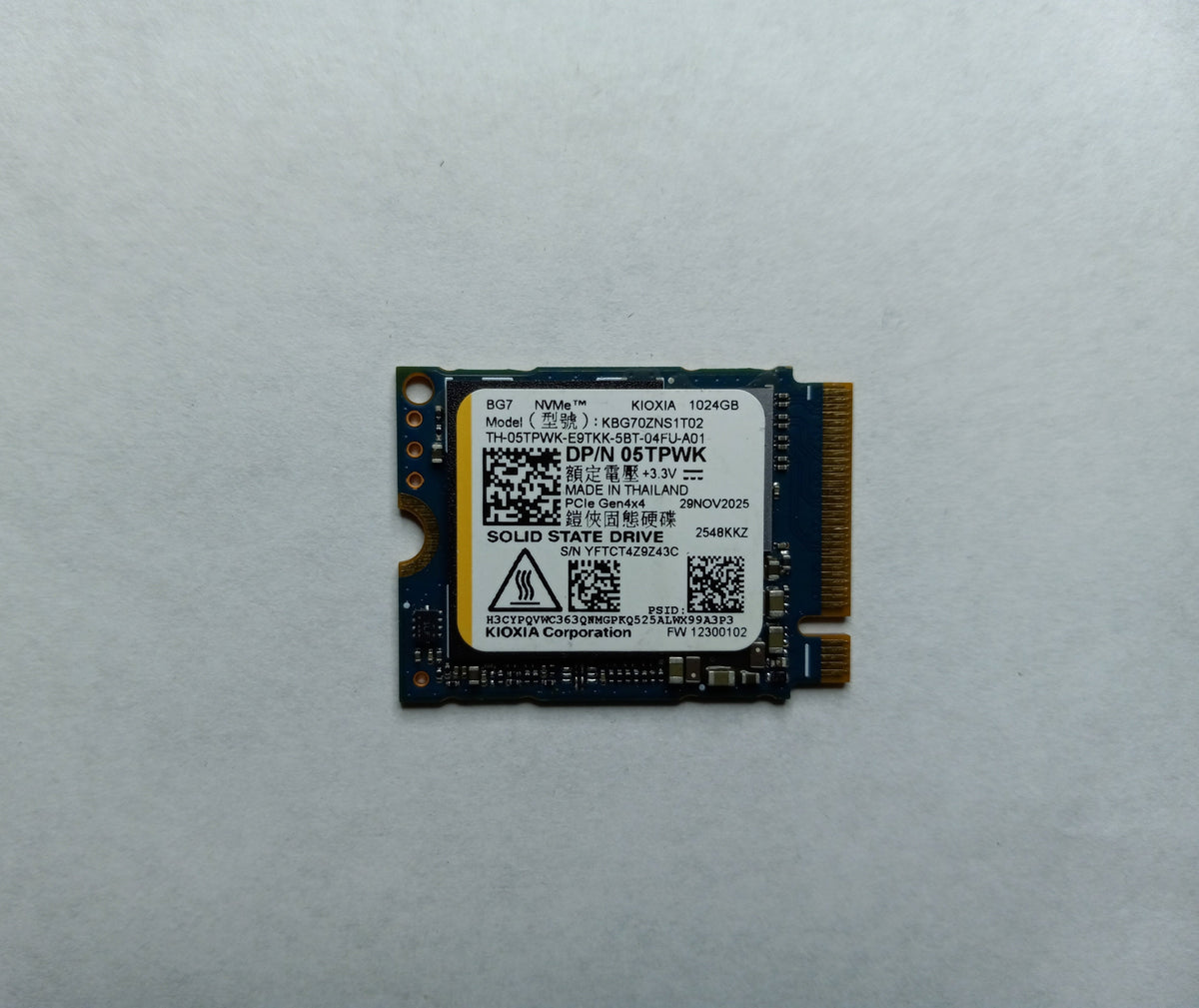 Dell 5TPWK (Kioxia KBG70ZNS1T02) 1TB BG7-Series Solid State Drive