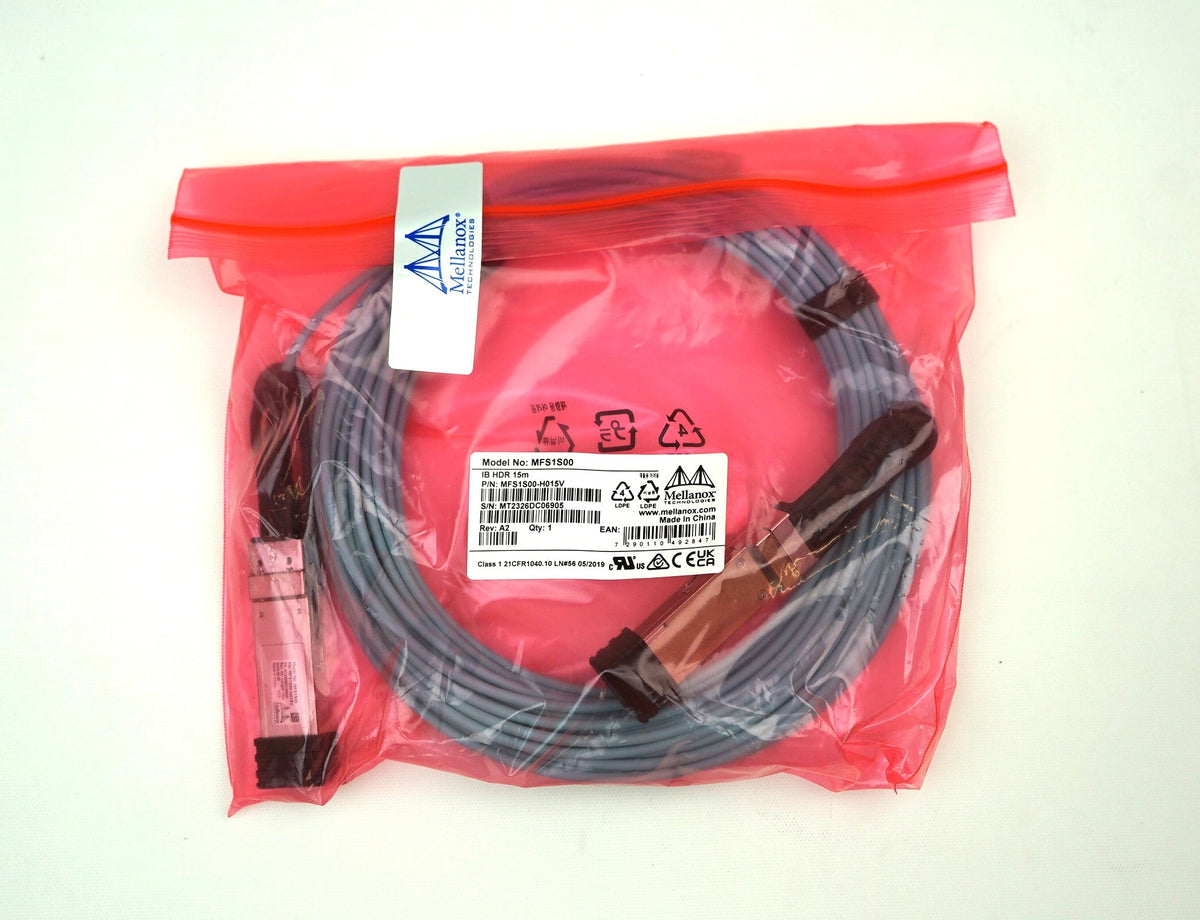 Mellanox MFS1S00-H015V 49.2-feet (15m) 200GBase Active Optical Cable