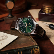 Seiko Presage Men's 40.5mm Brown Strap Watch - Green Dial