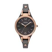 Fossil Georgia Women's 32mm Quartz Watch with Leather Strap - Gray